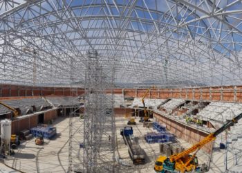 Las obras del palacio de deportes Olivo Arena se encuentran al 40% de su ejecución