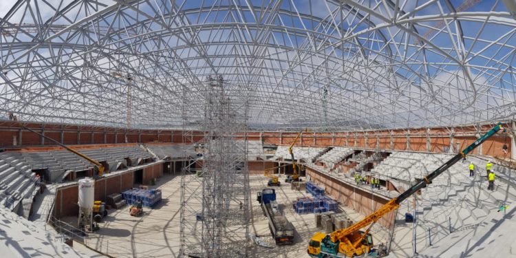 Las obras del palacio de deportes Olivo Arena se encuentran al 40% de su ejecución
