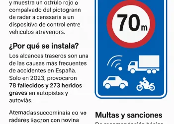 La DGT estrena la señal S-991f: el radar que multa por no guardar la distancia de seguridad