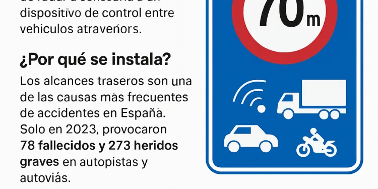 La DGT estrena la señal S-991f: el radar que multa por no guardar la distancia de seguridad