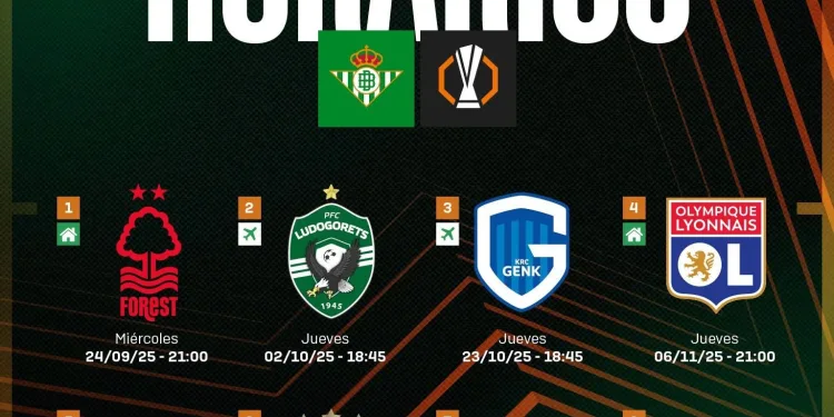 El Betis ya conoce su calendario europeo en la Europa League