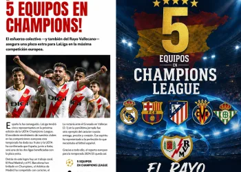 El Rayo también suma: España tendrá cinco equipos en Champions