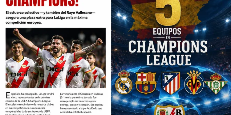 El Rayo también suma: España tendrá cinco equipos en Champions